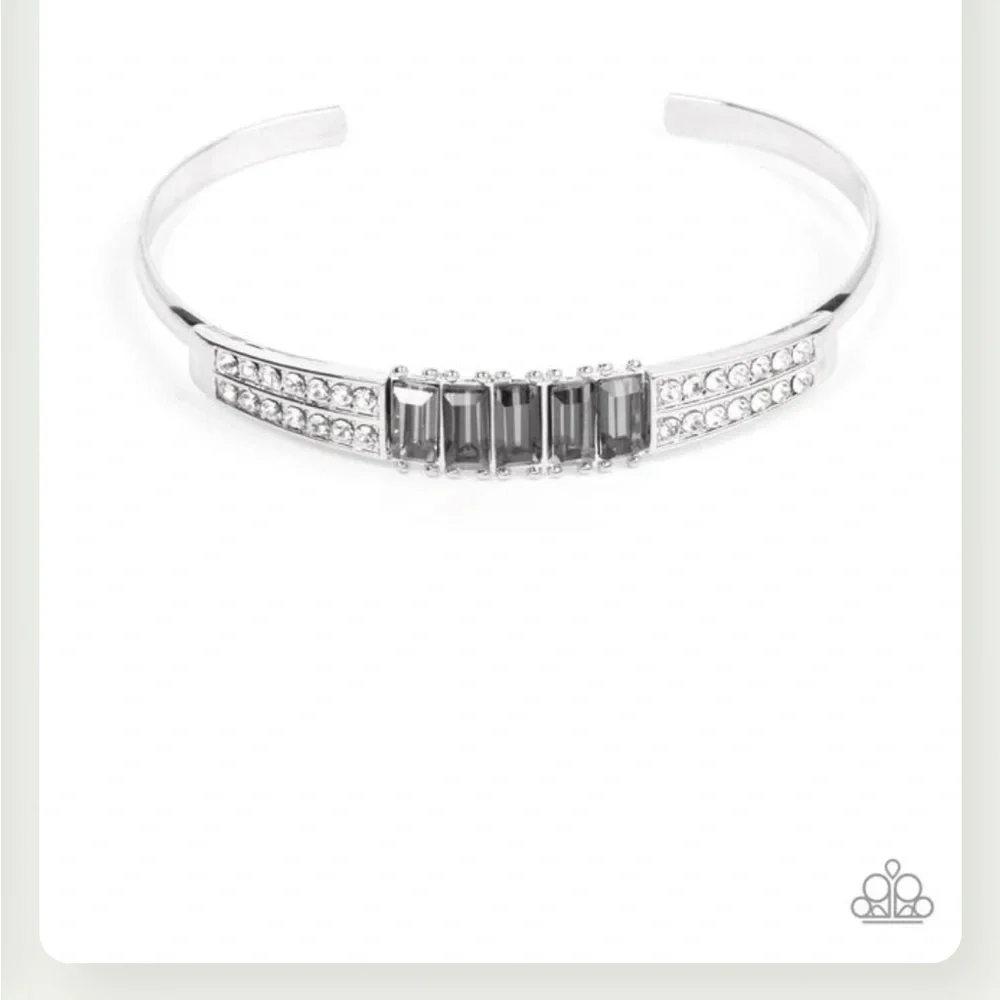 Spritzy Sparkle Silver Cuff Bracelet.